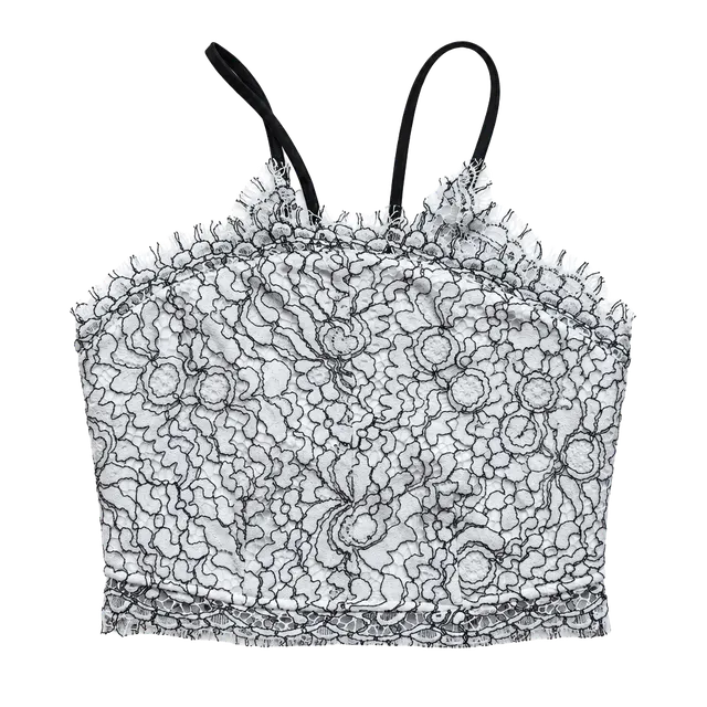Trixxi Crop Top Size 3 Black White Lace Halter