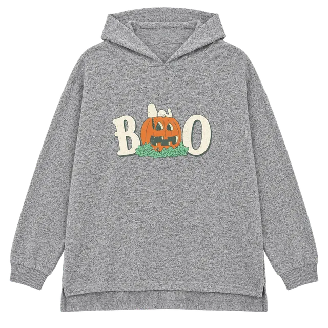 Peanuts Snoopy Boo Hoodie Size 22/24 Heather Gray Pumpkin Halloween