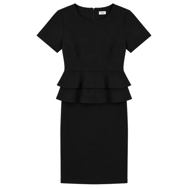 Calvin Klein Peplum Sheath Dress Black Petite