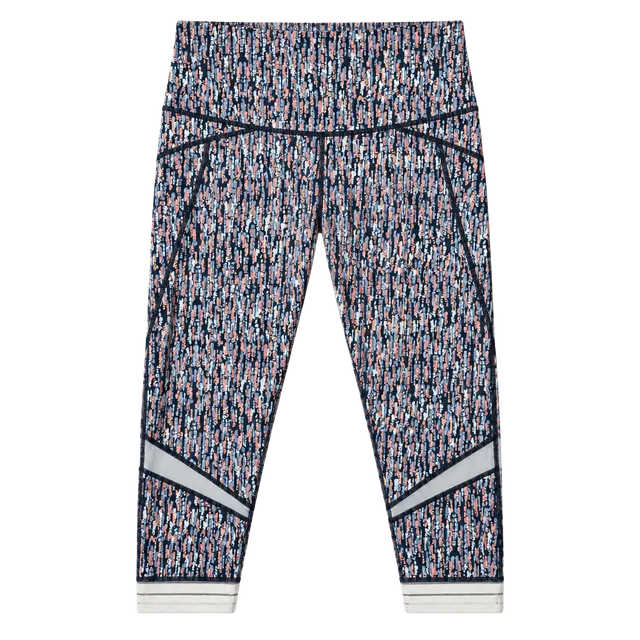 Zella Crop Leggings Size L Multi Print Mesh