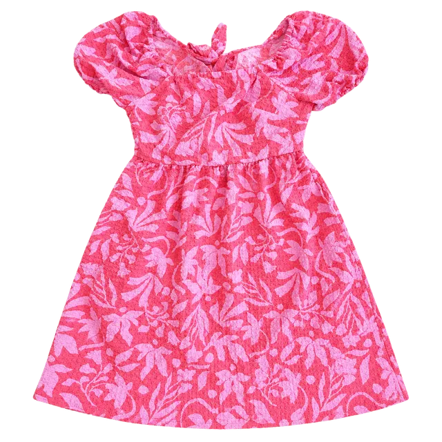 Time And Tru Puff Sleeve Dress Size M (8-10) Pink Floral