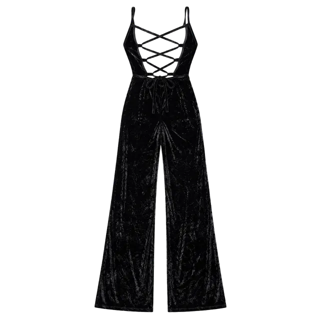 Free People 90s Forever Black Velvet Overalls