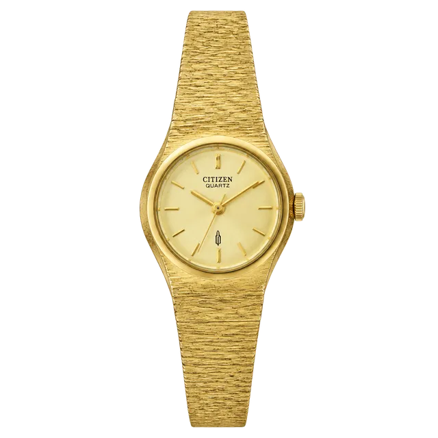 Vintage Citizen 2030-894232 Women’s Gold Tone Quartz Date Bracelet Watch