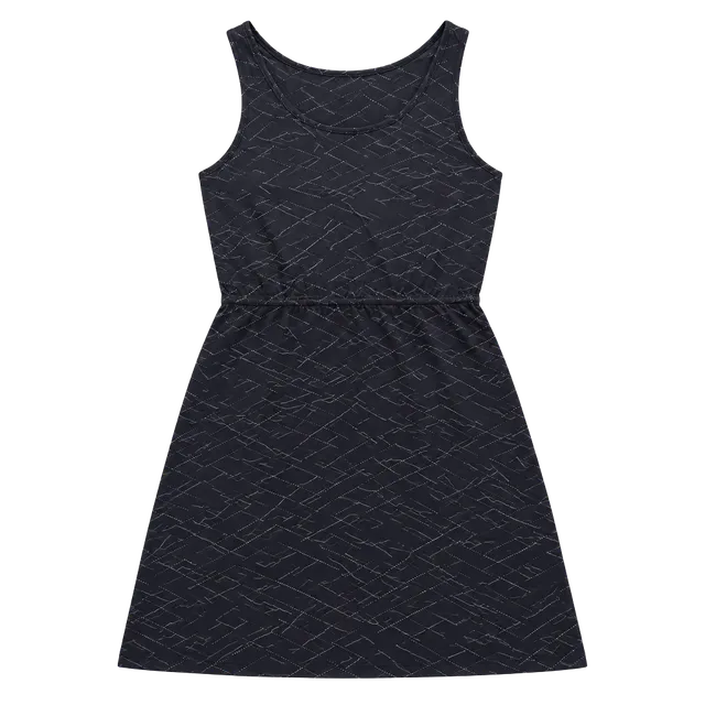 NWT Patagonia Kamala Dress Womens 14 Black Geometric 100% Organic Cotton 