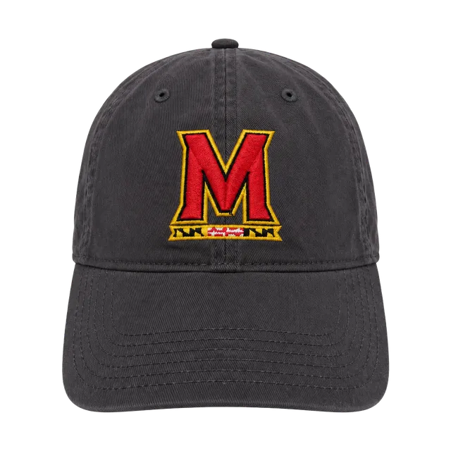 Maryland Terrapins Embroidery Hat Mens Gray Cotton Adjustable Baseball Cap