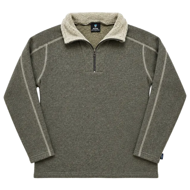 Kuhl Europa 1/4 Zip Fleece Pullover Sweater Size L Tan Brown