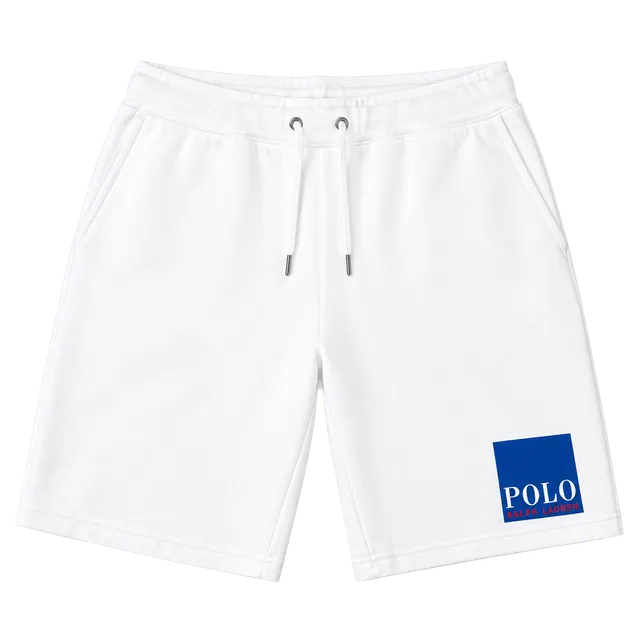 e: Polo Ralph Lauren Men’s White Fleece Drawstring Shorts Size S