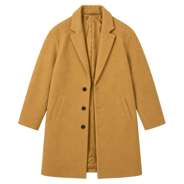 Men Mustard Wool Coat