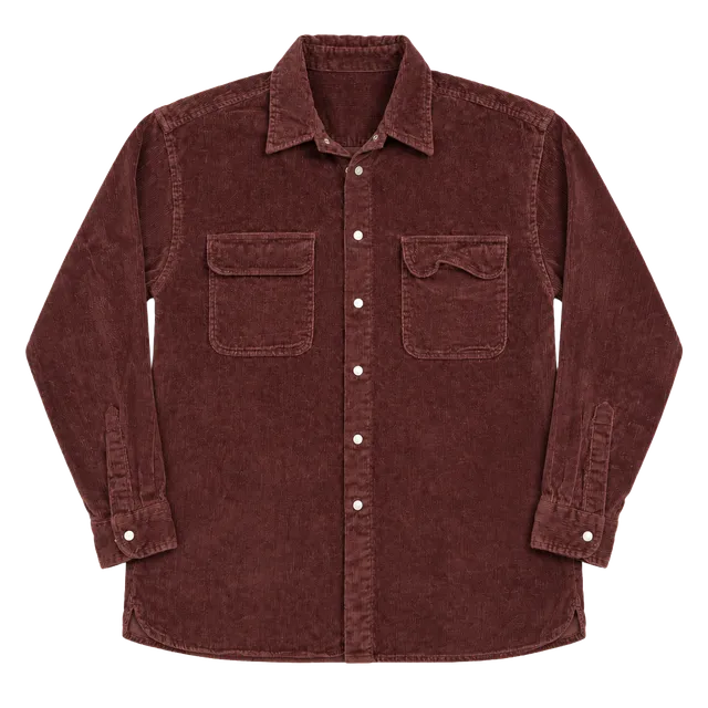 Canyon River Blues Corduroy Long Sleeve Shirt Size L Burgundy