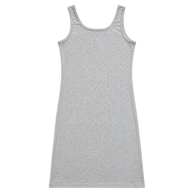 HOT KISS Ribbed Tank Dress Size L Grey Sleeveless Midi