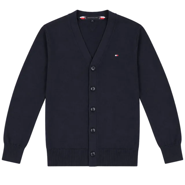 Tommy Hilfiger Cardigan Sweater Size M Navy Blue Cotton