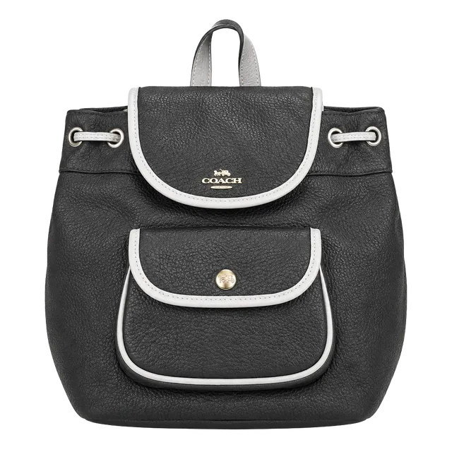 Coach Billie Leather Backpack Navy Blue