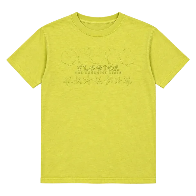 Anvil Florida The Sunshine State T-Shirt Size M Vintage Yellow Graphic