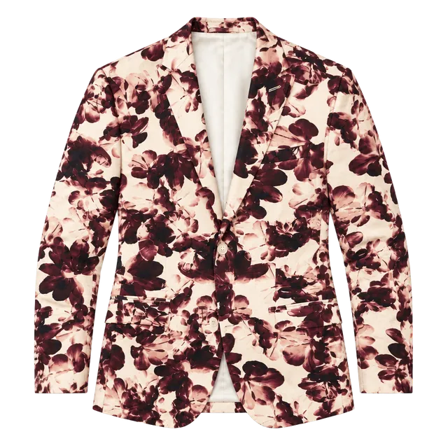 J. Ferrar Slim Floral Print Blazer Jacket 36 Short