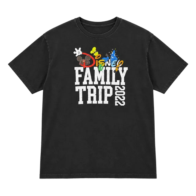 Gildan Disney Family Trip 2022 T-Shirt Size XL Black Cotton Graphic Tee