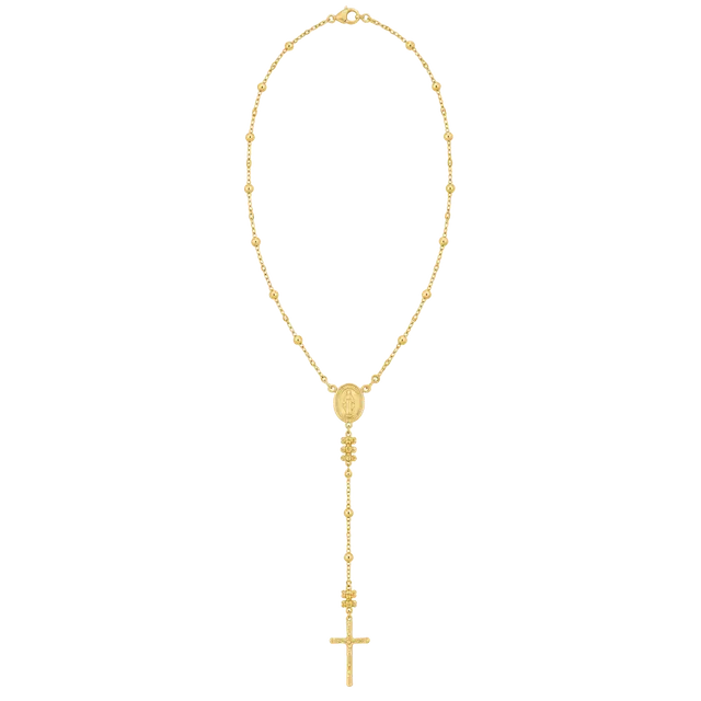 Stella Rose London Rosary Necklace Fine Gold Plated