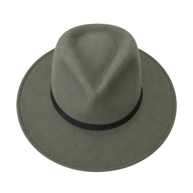Pendleton Wool Felt Fedora Hat Size Large green Brown Leather Band