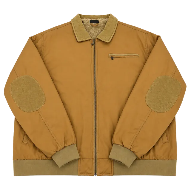 Brown Bomber Workwear Jacket US/2XL Faux Shearling Corduroy Collar
