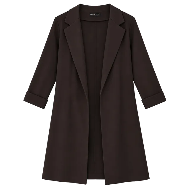 SHEIN Open Front Long Blazer Size S