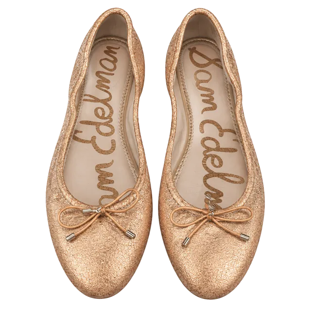 Sam Edelman Felicia Ballet Flats Size 9M Rose Gold Leather