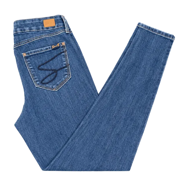 Seven7 High Rise Skinny Jeans Size 8 Blue Denim