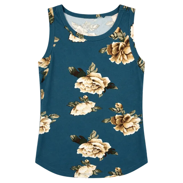 rue21 Floral Tank Top Size XS Blue Cream Sleeveless