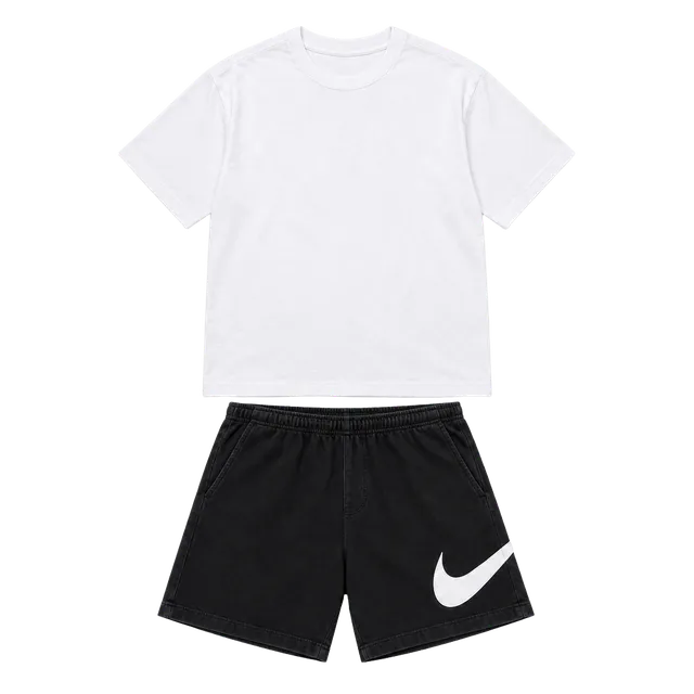Nike Fleece Shorts Size XL Black Swoosh Logo Casual Gym