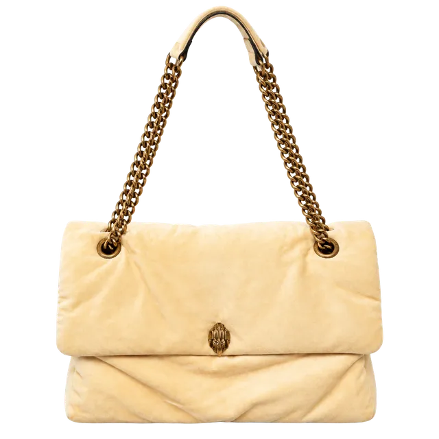 Kurt Geiger London XXL Kensington Quilted Shoulder Bag Off White Leather
