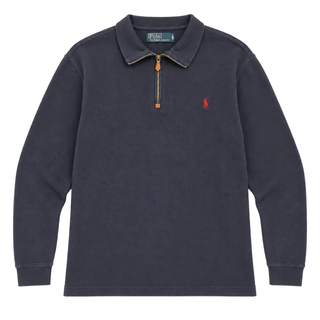 Polo By Ralph Lauren 1/4 Zip Pullover Sweater 3XLT Navy Blue Cotton