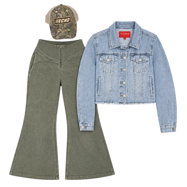 GUESS Cropped Denim Jacket Medium Light Wash Raw Hem Y2K