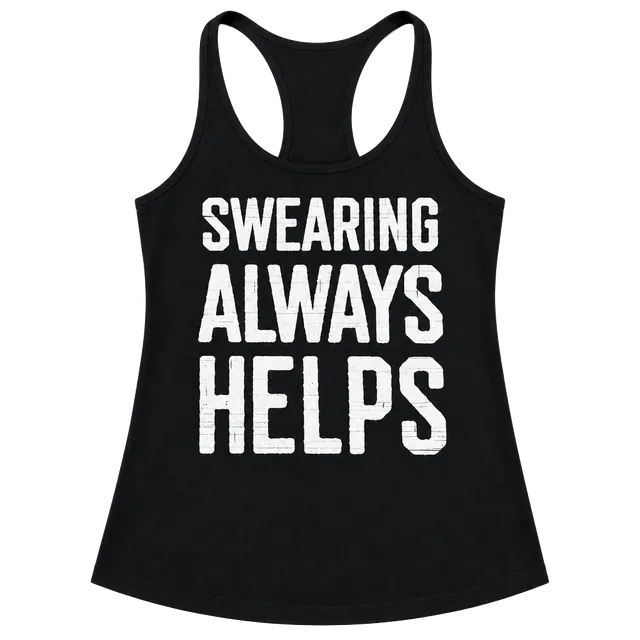 Next Level Apparel Swearing Always Helps Tank Top Size M Black