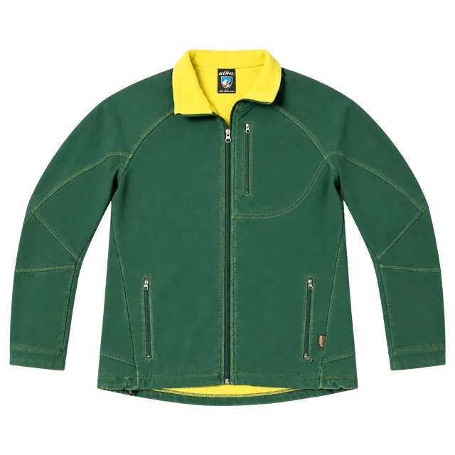 Essential Kühl Full Zip Softshell Jacket Size M Green Yellow Fleece Outerwear