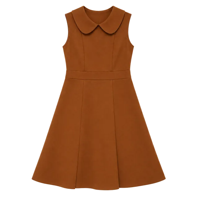 Sunny Girl Dress Size S Brown Peter Pan Collar