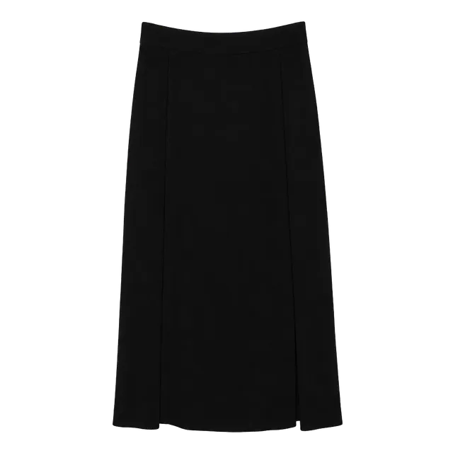 Eddie Bauer Velvet Skirt Size 8 Petite Black Rayon Silk