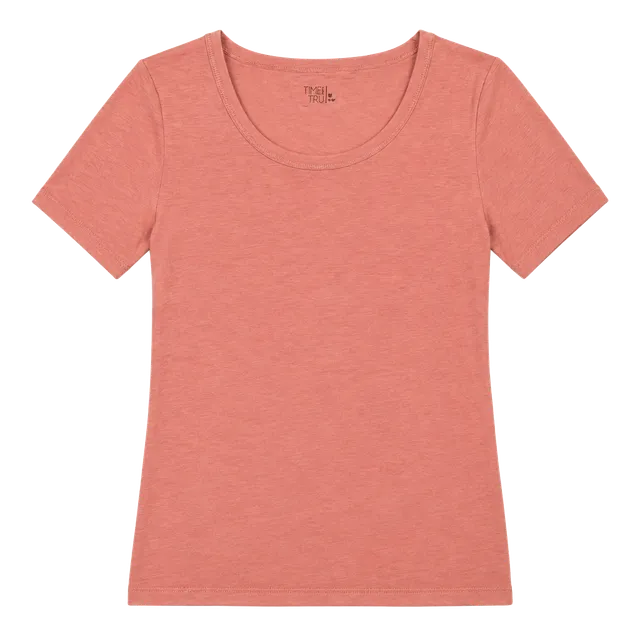 Time and Tru Short Sleeve T-Shirt Size M (8-10) Pink Scoop Neck