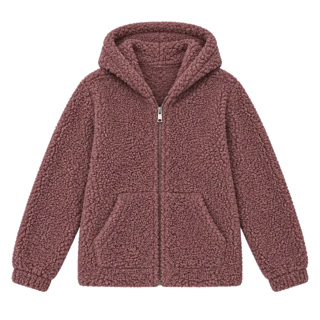 Barefoot Dreams CozyChic Boucle Zip Hoodie Women’s M Dusty Rose NWOT