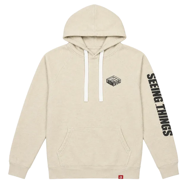 Leon Keer Hoodie Size L Cream Typewriter Graphic Art