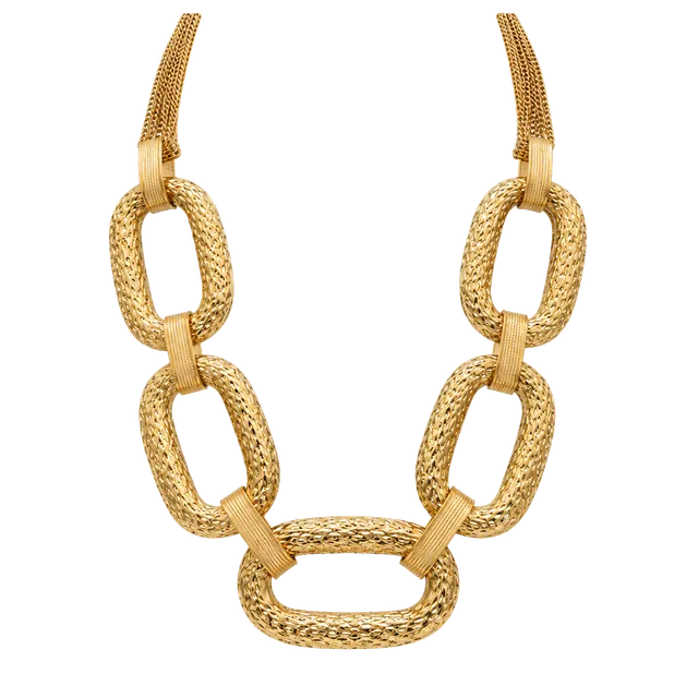 Aldo Vintage 1990s Copper Link Statement Necklace