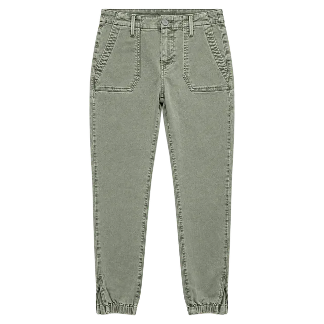 Paige Mayslie Jogger Pants Size 26 Green Utility Ankle Zip