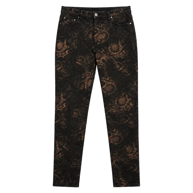 JC & JQ GP4107 Snake Print Pants Size XL Black Copper Metallic