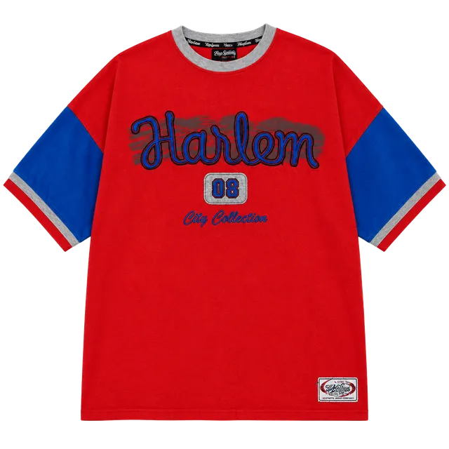 Y2K NYC Jeans Harlem City Collection T-Shirt Size 4XL Red Blue Vintage 08