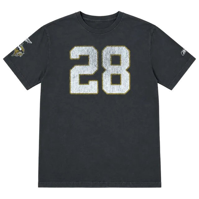 Reebok Minnesota Vikings Adrian Peterson 28 T-Shirt Size M Gray Cotton