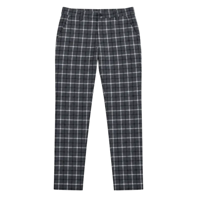 R. Sofia Scuba Plaid Pants Size 2X Gray Check Trousers