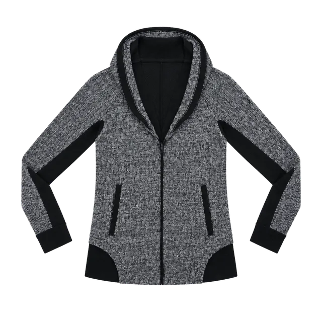 Lululemon Athletica Jacket Size 6 Black White Heathered Cardigan