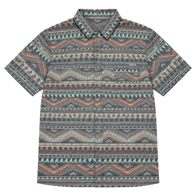 Huk Kona Performance Button Shirt Size 2XL Aztec Print