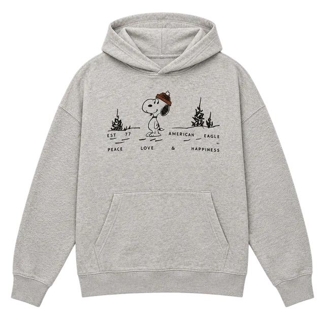 American Eagle Snoopy Hoodie Size XL Beige