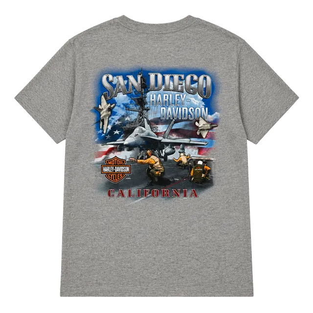 Harley-Davidson San Diego California T-Shirt Size L Gray