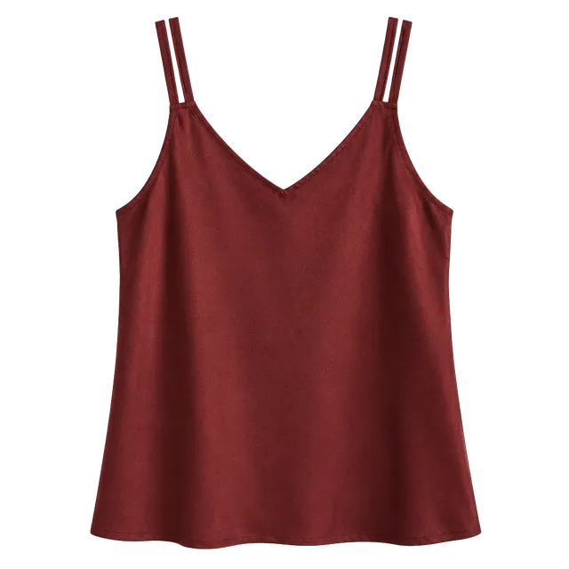 Soma Satin Cami Size M Burgundy Red Strappy V-Neck Tank Top NWT