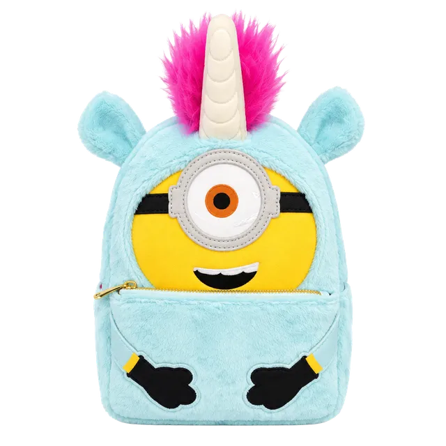 Loungefly Minions Fluffy Unicorn Costume Plush Mini Backpack