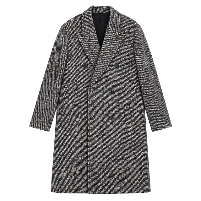 Tommy Hilfiger 100% Wool Italian Fabric Double Breasted Long Coat L NWOT